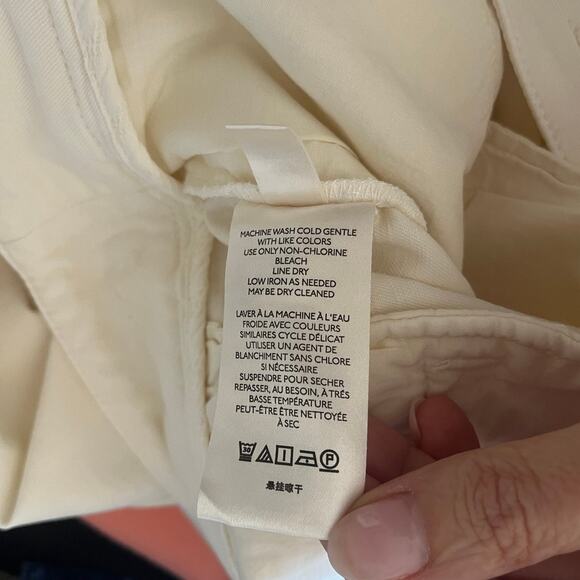 Maeve by Anthropologie Pleated Cropped Aston Pants Wide Leg in Ivory sz. 8 - Picture 9 of 11